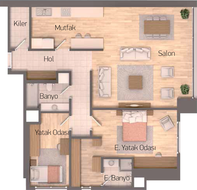 Moment İstanbul 2+1 Daireler